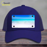 Beach Scene Novelty License Plate Hat Mesh / Royal Blue