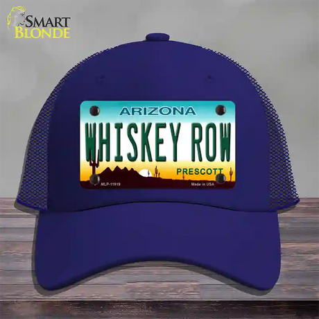 Whiskey Row Arizona Novelty License Plate Hat Mesh / Royal Blue