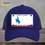 Wyoming Novelty License Plate Hat Mesh / Royal Blue