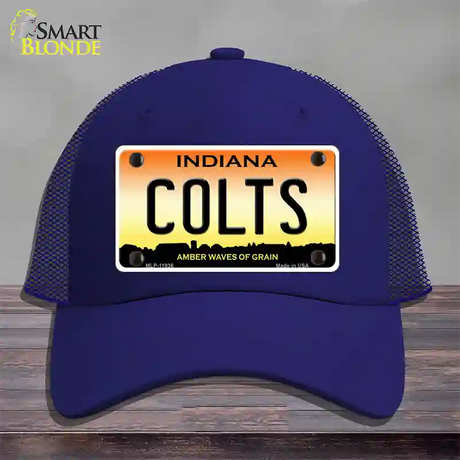 Indiana Colts Novelty License Plate Hat Mesh / Royal Blue