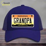 Indiana Grandpa Novelty License Plate Hat Mesh / Royal Blue