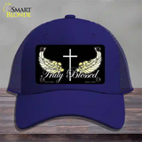 Truly Blessed Novelty License Plate Hat Mesh / Royal Blue