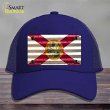 Florida Corrugated Flag Novelty License Plate Hat Mesh / Royal Blue