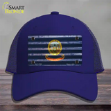 Idaho Corrugated Flag Novelty License Plate Hat Mesh / Royal Blue