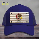 Illinois Corrugated Flag Novelty License Plate Hat Mesh / Royal Blue