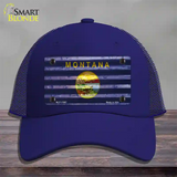 Montana Corrugated Flag Novelty License Plate Hat Mesh / Royal Blue