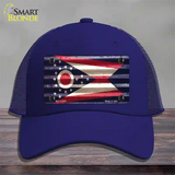 Ohio Corrugated Flag Novelty License Plate Hat Mesh / Royal Blue