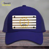 Rhode Island Corrugated Flag Novelty License Plate Hat Mesh / Royal Blue