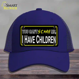 Cant Scare Me Novelty License Plate Hat Mesh / Royal Blue