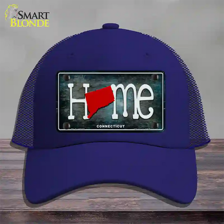 Connecticut Home State Outline Novelty License Plate Hat Mesh / Royal Blue