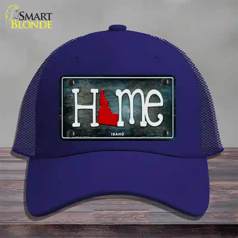 Idaho Home State Outline Novelty License Plate Hat Mesh / Royal Blue