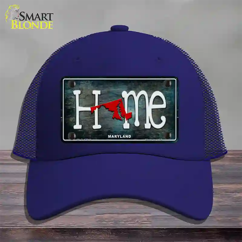 Maryland Home State Outline Novelty License Plate Hat Mesh / Royal Blue