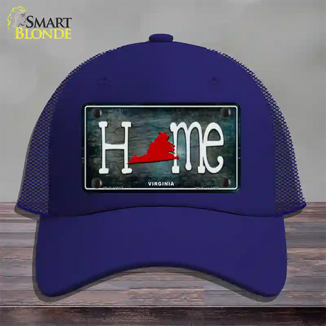 Virginia Home State Outline Novelty License Plate Hat Mesh / Royal Blue