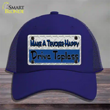 Make A Mesh Happy Novelty License Plate Hat Mesh / Royal Blue