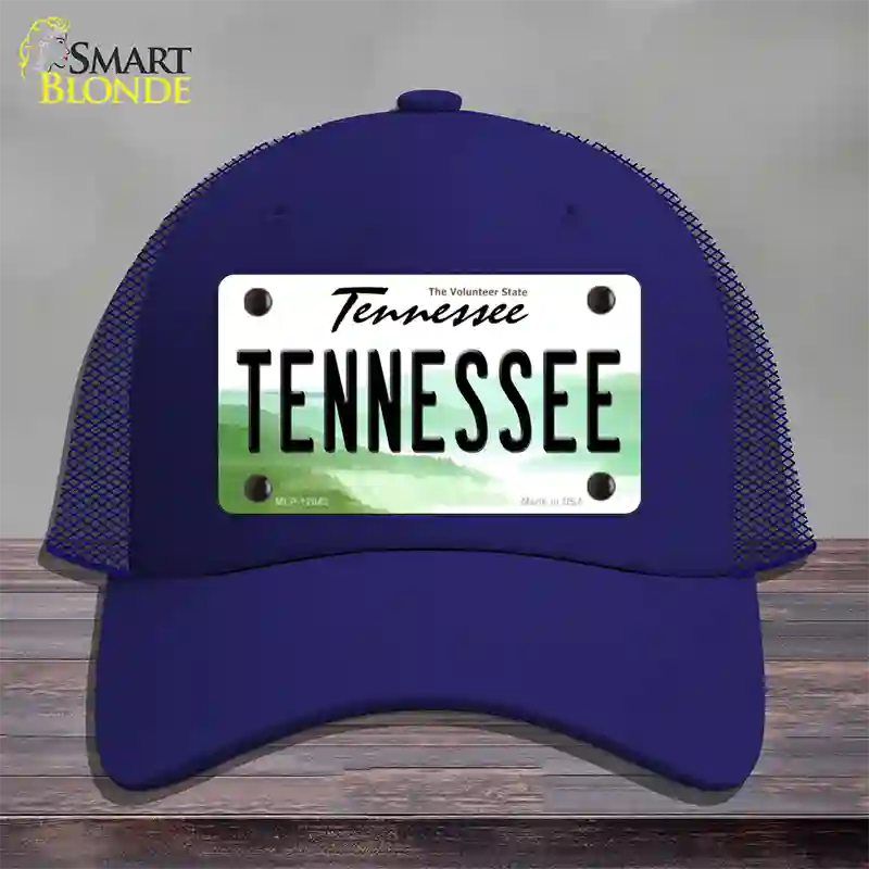 Tennessee Volunteer State Novelty License Plate Hat Mesh / Royal Blue