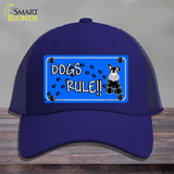 Dogs Rule Novelty License Plate Hat Tag Mesh / Royal Blue