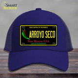 Arroyo Seco Black New Mexico Novelty License Plate Hat Mesh / Royal Blue