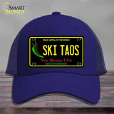 Ski Taos Black New Mexico Novelty License Plate Hat Mesh / Royal Blue