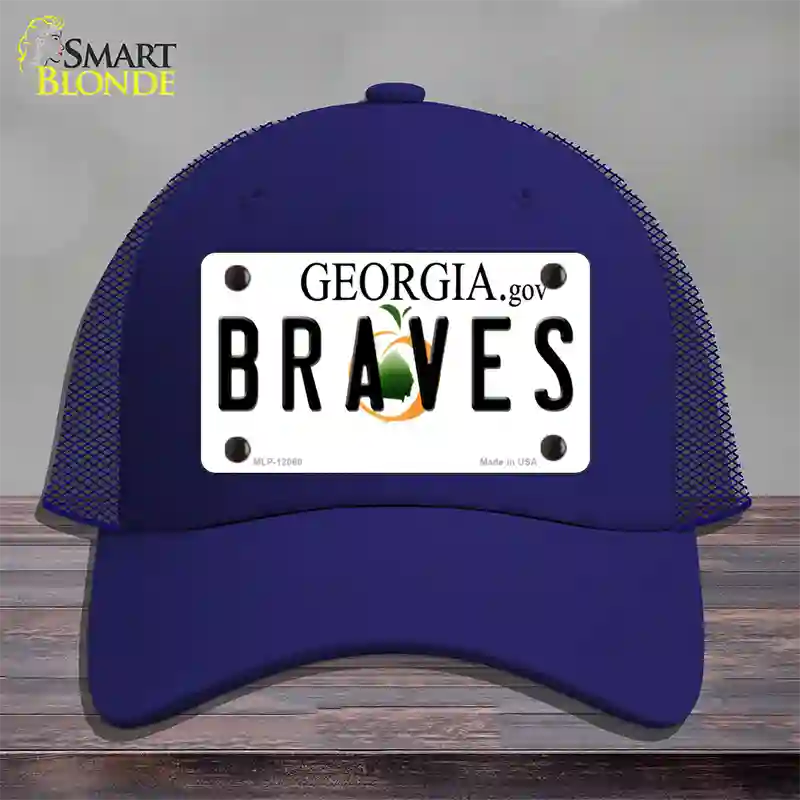 Georgia Braves Novelty License Plate Hat Mesh / Royal Blue