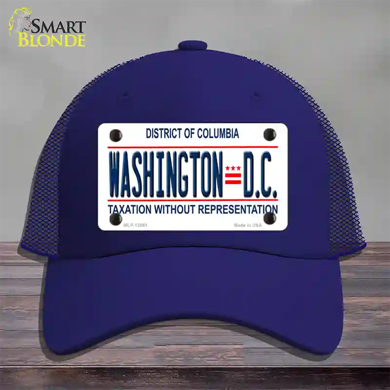 District Of Columbia Novelty License Plate Hat Mesh / Royal Blue