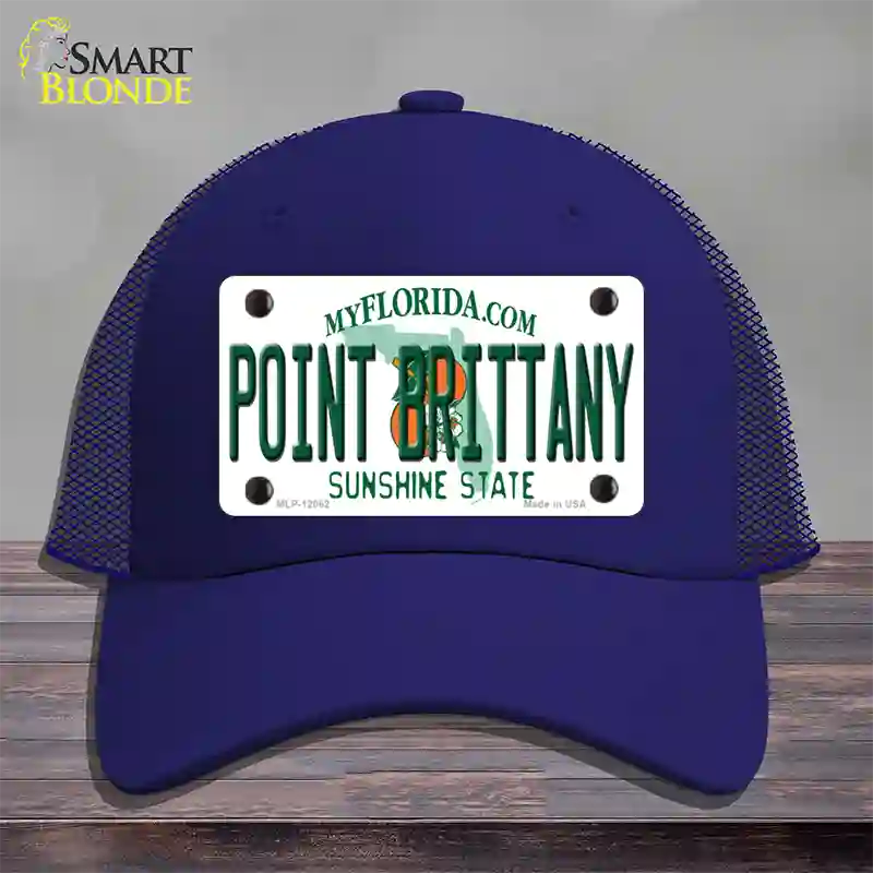 Florida Point Brittany Novelty License Plate Hat Mesh / Royal Blue