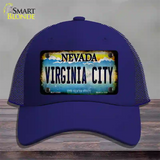 Nevada Virginia City Novelty License Plate Hat Mesh / Royal Blue