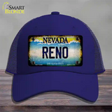 Nevada Reno Novelty License Plate Hat Mesh / Royal Blue