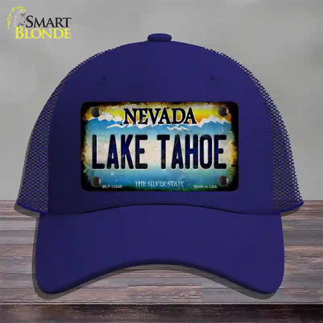 Nevada Lake Tahoe Novelty License Plate Hat Mesh / Royal Blue