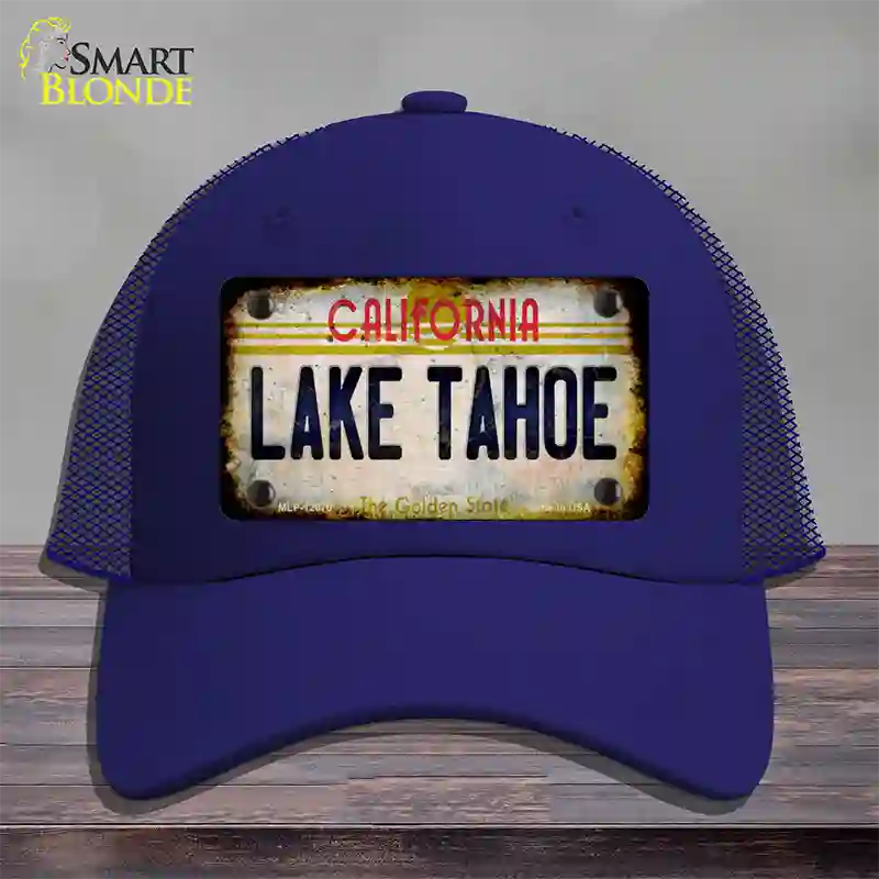 California Lake Tahoe Novelty License Plate Hat Mesh / Royal Blue