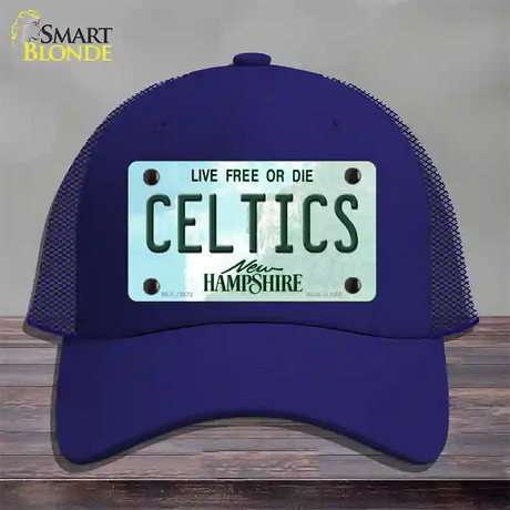 Celtics New Hampshire State Novelty License Plate Hat Mesh / Royal Blue