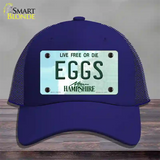 Eggs New Hampshire State Novelty License Plate Hat Mesh / Royal Blue