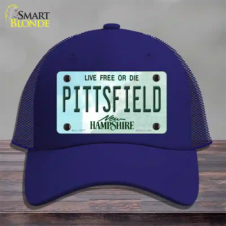 Pittsfield New Hampshire State Novelty License Plate Hat Mesh / Royal Blue