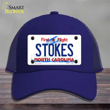 Stokes North Carolina State Novelty License Plate Hat Mesh / Royal Blue