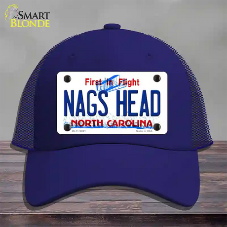 Nags Head North Carolina State Novelty License Plate Hat Mesh / Royal Blue