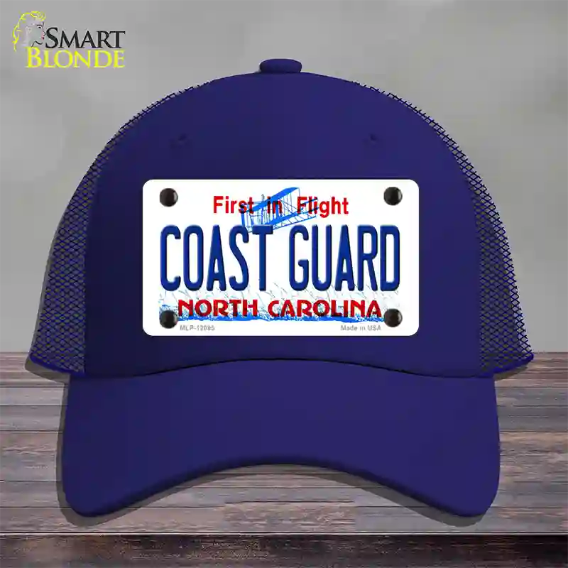 Coast Guard North Carolina State Novelty License Plate Hat Mesh / Royal Blue