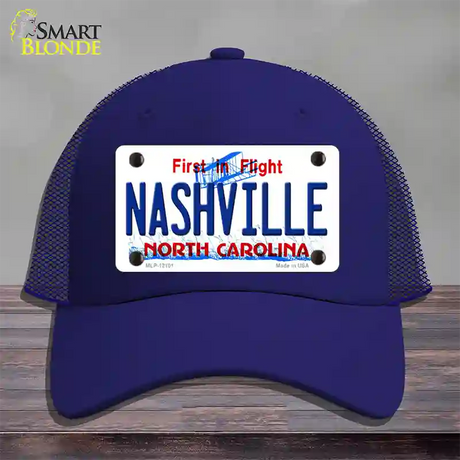 Nashville North Carolina State Novelty License Plate Hat Mesh / Royal Blue