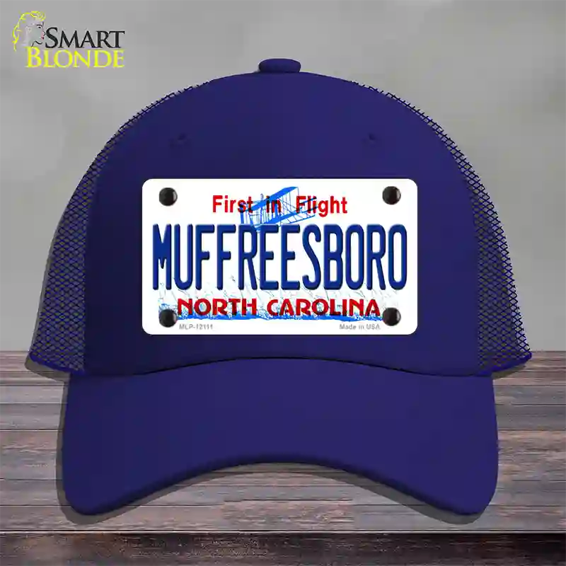 Muffreesboro North Carolina State Novelty License Plate Hat Mesh / Royal Blue