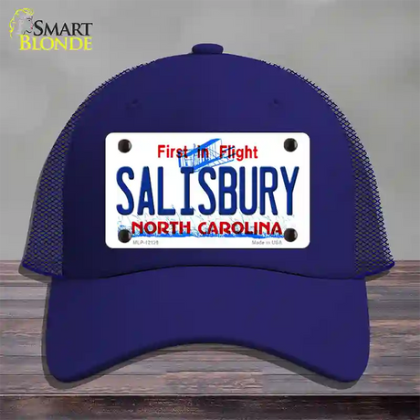 Salisbury North Carolina State Novelty License Plate Hat Mesh / Royal Blue