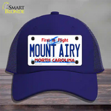 Mount Airy North Carolina State Novelty License Plate Hat Mesh / Royal Blue