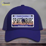 Spartanburg South Carolina State Novelty License Plate Hat Mesh / Royal Blue