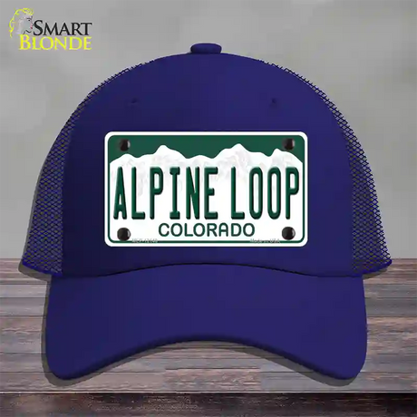 Alpine Loop Colorado Novelty License Plate Hat Mesh / Royal Blue