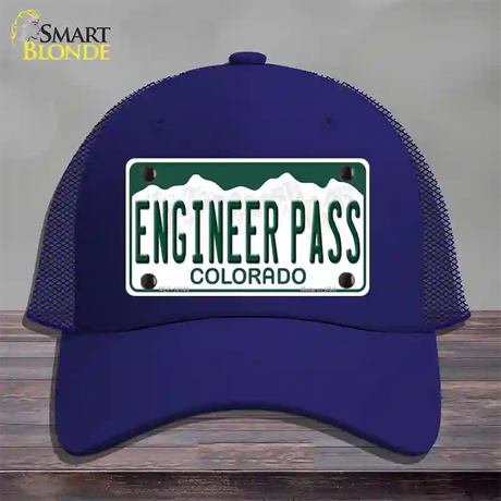 Engineer Pass Colorado Novelty License Plate Hat Mesh / Royal Blue