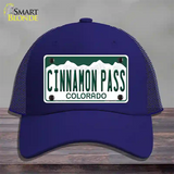 Cinnamon Pass Colorado Novelty License Plate Hat Mesh / Royal Blue