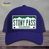 Stony Pass Colorado Novelty License Plate Hat Mesh / Royal Blue