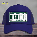 High Life Colorado Novelty License Plate Hat Mesh / Royal Blue