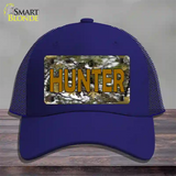 Hunter Camouflage Novelty License Plate Hat Mesh / Royal Blue