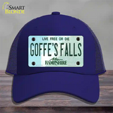 Goffes Falls New Hampshire Novelty License Plate Hat Mesh / Royal Blue