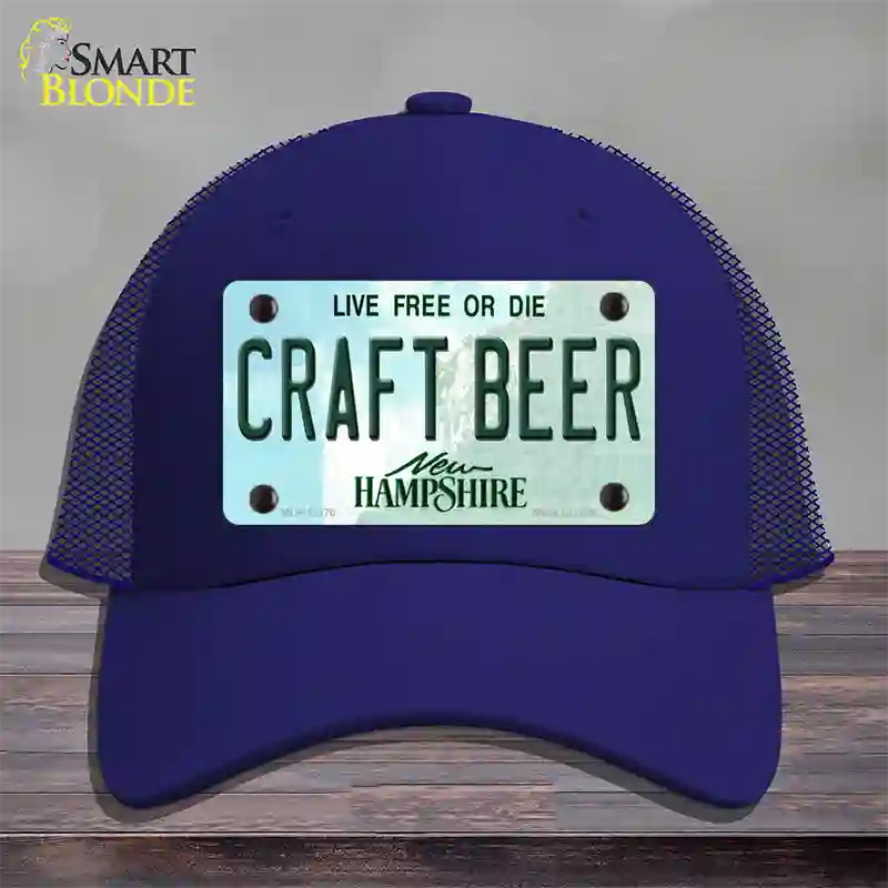 Craft Beer New Hampshire Novelty License Plate Hat Mesh / Royal Blue