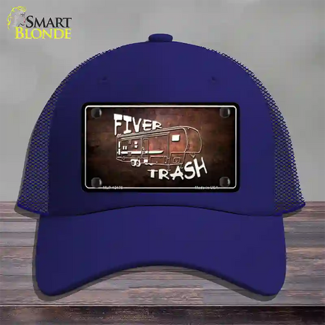 Fiver Trash Novelty License Plate Hat Mesh / Royal Blue