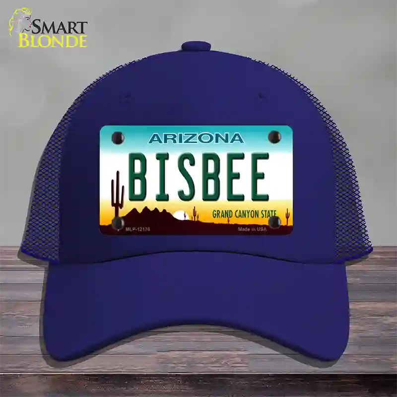 Bisbee Arizona Novelty License Plate Hat Mesh / Royal Blue